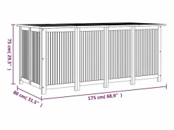 Hot Caja de almacenamiento de jardín 175x80x75 cm madera maciza de acacia Marru00f3n