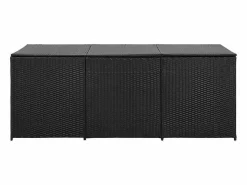 Clearance Caja de almacenamiento de jardín Resina mimbre 180x90x70 cm Negro
