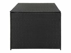 Clearance Caja de almacenamiento de jardín Resina mimbre 180x90x70 cm Negro