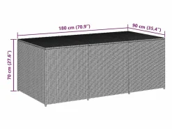 Clearance Caja de almacenamiento de jardín Resina mimbre 180x90x70 cm Negro