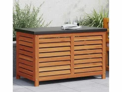 Sale Caja de almacenamiento de jardín 60x50x55 cm madera de eucalipto Marru00f3n