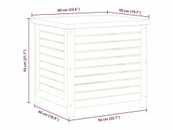 Sale Caja de almacenamiento de jardín 60x50x55 cm madera de eucalipto Marru00f3n
