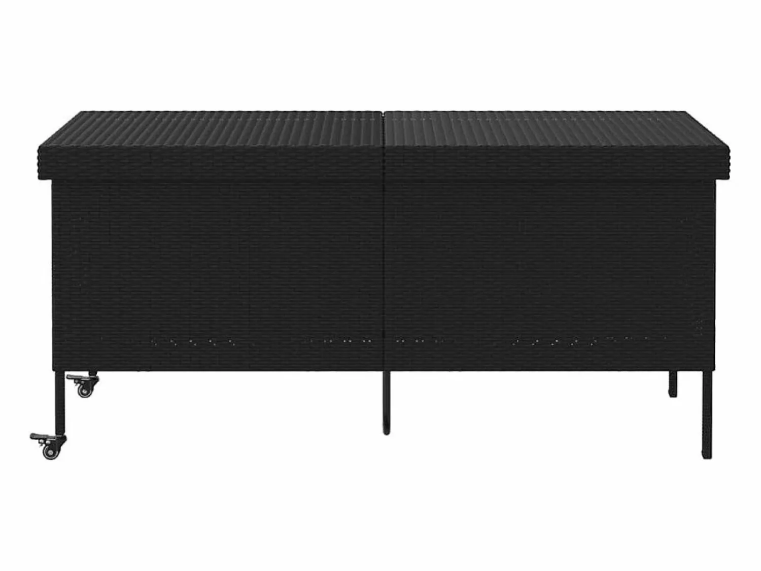 Best Caja de almacenamiento para jardín de mimbre de resina negra y ruedas Negro