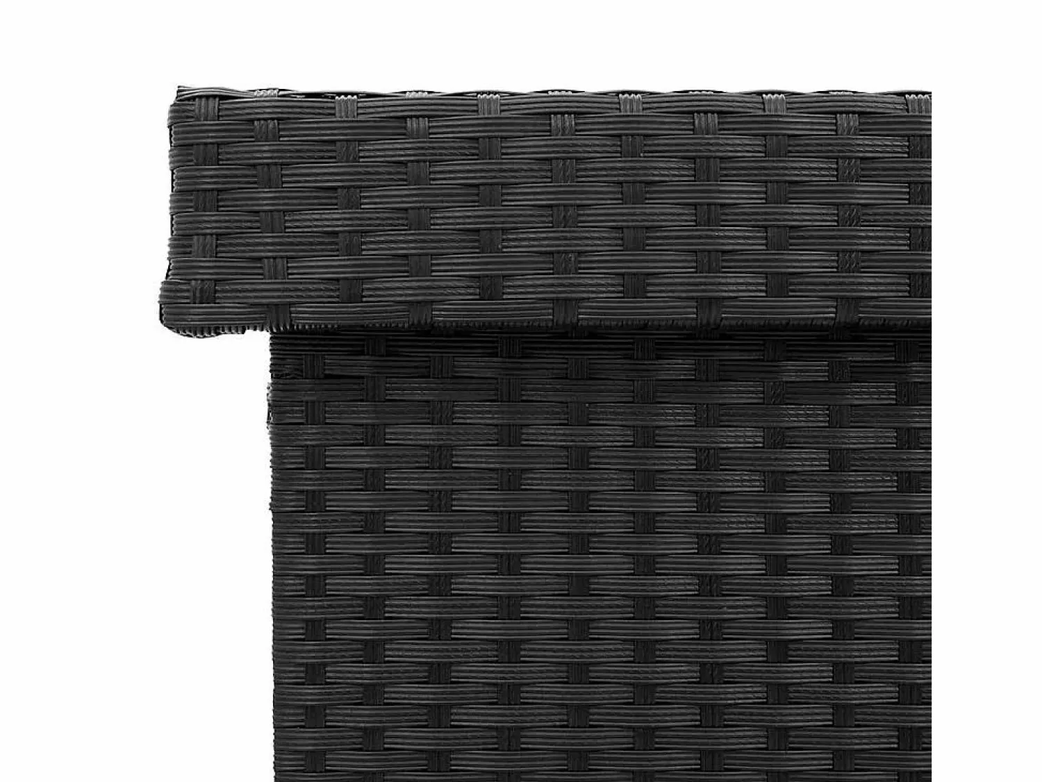 Best Caja de almacenamiento para jardín de mimbre de resina negra y ruedas Negro
