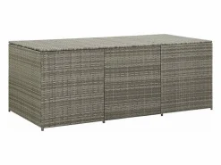 Caja de almacenamiento para jardín de resina tejida, 180 x 90 x 70 cm, color