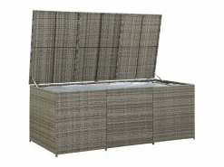 Caja de almacenamiento para jardín de resina tejida, 180 x 90 x 70 cm, color