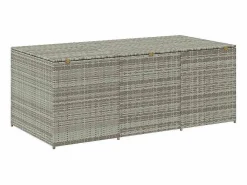 Caja de almacenamiento para jardín de resina tejida, 180 x 90 x 70 cm, color