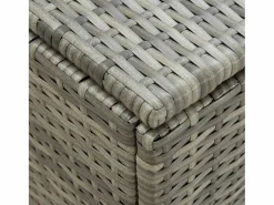 Caja de almacenamiento para jardín de resina tejida, 180 x 90 x 70 cm, color