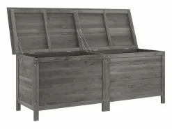 Caja de almacenamiento para jardín de madera maciza de abeto color antracita