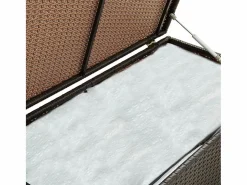 Caja de almacenamiento para jardín de resina tejida 100x50x50 cm marrón