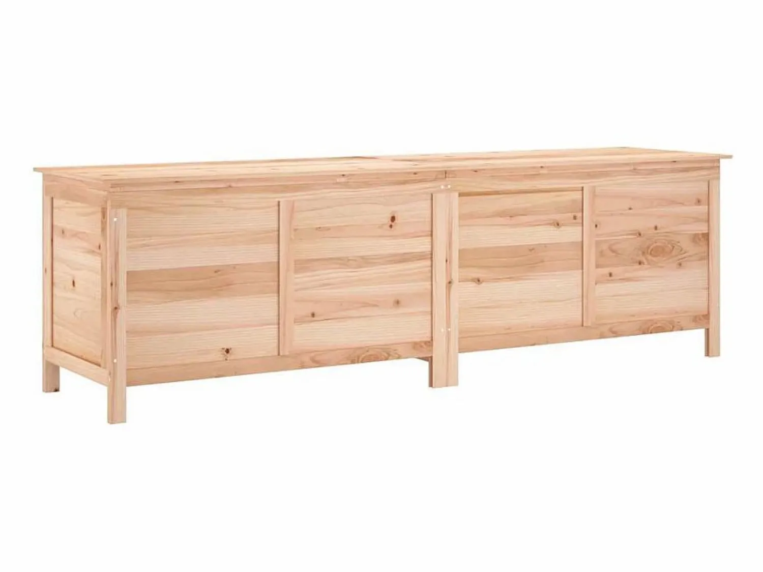 New Caja de almacenamiento para jardín 198,5x50x56,5 cm madera maciza de abeto Marru00f3n
