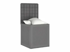Caja de almacenamiento para jardín 55x53x57 cm PP Gris claro