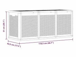 Discount Caja de almacenamiento para jardín de ratán PP de 270 L Gris