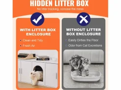 Sale Caja de Arena para Gatos SucceBuy, Muebles Ocultos de Madera, 57,9 Pulgadas, Color Higiene Y Cuidado De Mascotas