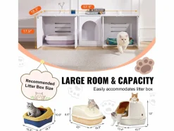 Sale Caja de Arena para Gatos SucceBuy, Muebles Ocultos de Madera, 57,9 Pulgadas, Color Higiene Y Cuidado De Mascotas