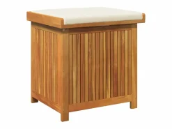 Caja de cojines para exterior 60x50x61 cm madera maciza de acacia