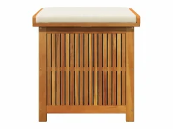 Caja de cojines para exterior 60x50x61 cm madera maciza de acacia