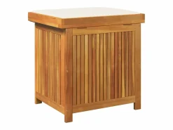 Caja de cojines para exterior 60x50x61 cm madera maciza de acacia