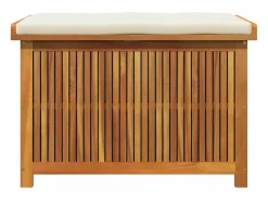 Clearance Caja de cojines para exterior 90x50x60,5 cm madera maciza de acacia Armario De Jardín