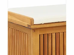 Clearance Caja de cojines para exterior 90x50x60,5 cm madera maciza de acacia Armario De Jardín