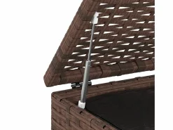 Caja de cojines para jardín de resina tejida 100x97,5x104cm Marrón