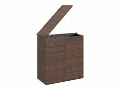 Caja de cojines para jardín de resina tejida 100x49x103,5cm Marrón