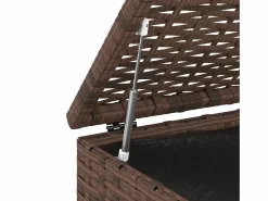 Caja de cojines para jardín de resina tejida 100x49x103,5cm Marrón