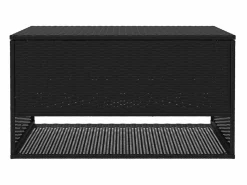 Clearance Caja de cojín exterior negra 100x55x55,5cm resina tejida Negro