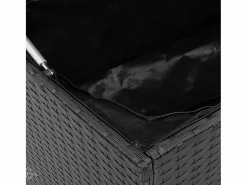 Clearance Caja de cojín exterior negra 100x55x55,5cm resina tejida Negro
