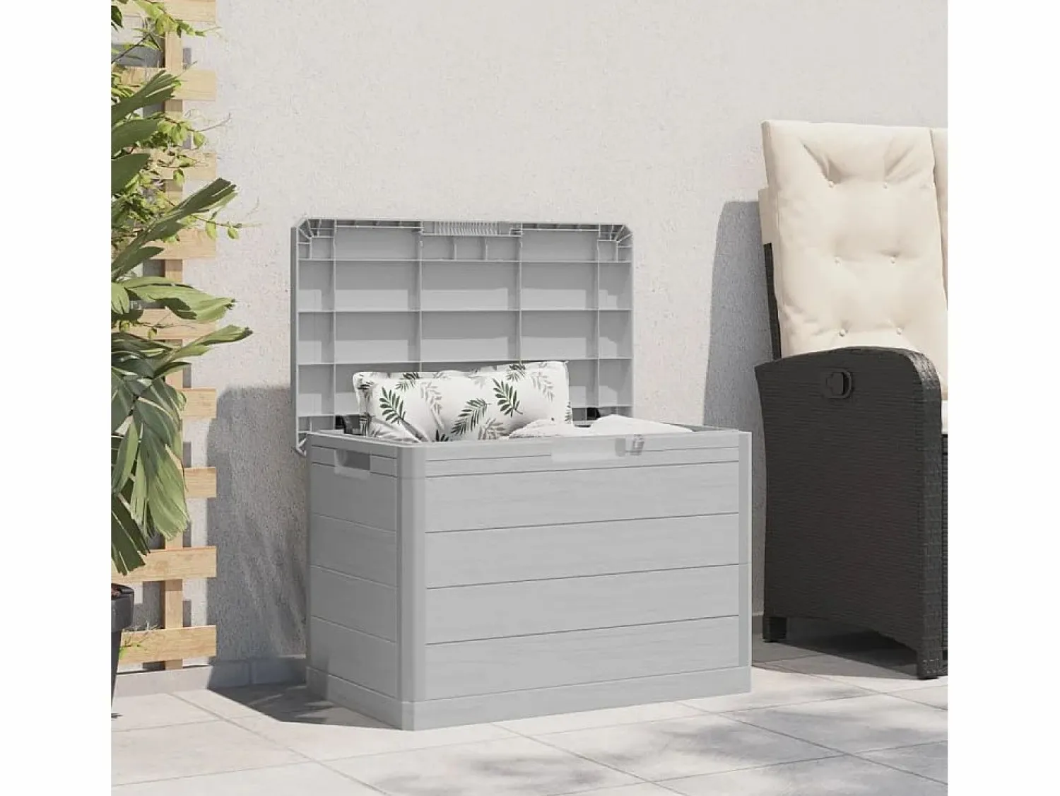 Hot Caja de cojín para exterior 77,5x44,5x53 cm polipropileno Gris