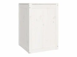Best Caja de lavandería blanca 44x44x66 cm Madera maciza de pino Cesto De Ropa
