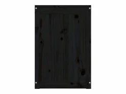 Caja de lavandería negra 44x44x66 cm Madera maciza de pino
