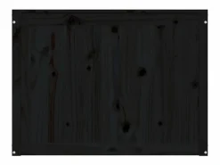 Caja de lavandería negra 88,5x44x66 cm Madera maciza de pino Negro