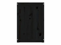 Caja de lavandería negra 88,5x44x66 cm Madera maciza de pino Negro