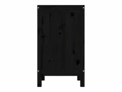 Caja de lavandería negra 44x44x76 cm Madera maciza de pino Cesto De Ropa