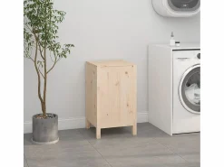Best Caja de lavandería 44x44x76 cm Madera maciza de pino Cesto De Ropa