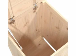 Best Caja de lavandería 44x44x76 cm Madera maciza de pino Cesto De Ropa