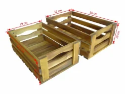 Clicnbuy Caja de manzanas de jardín para plantar de madera de acacia