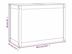 Caja de ropa marrón miel 88,5x44x66 cm Madera maciza de pino Cesto De Ropa
