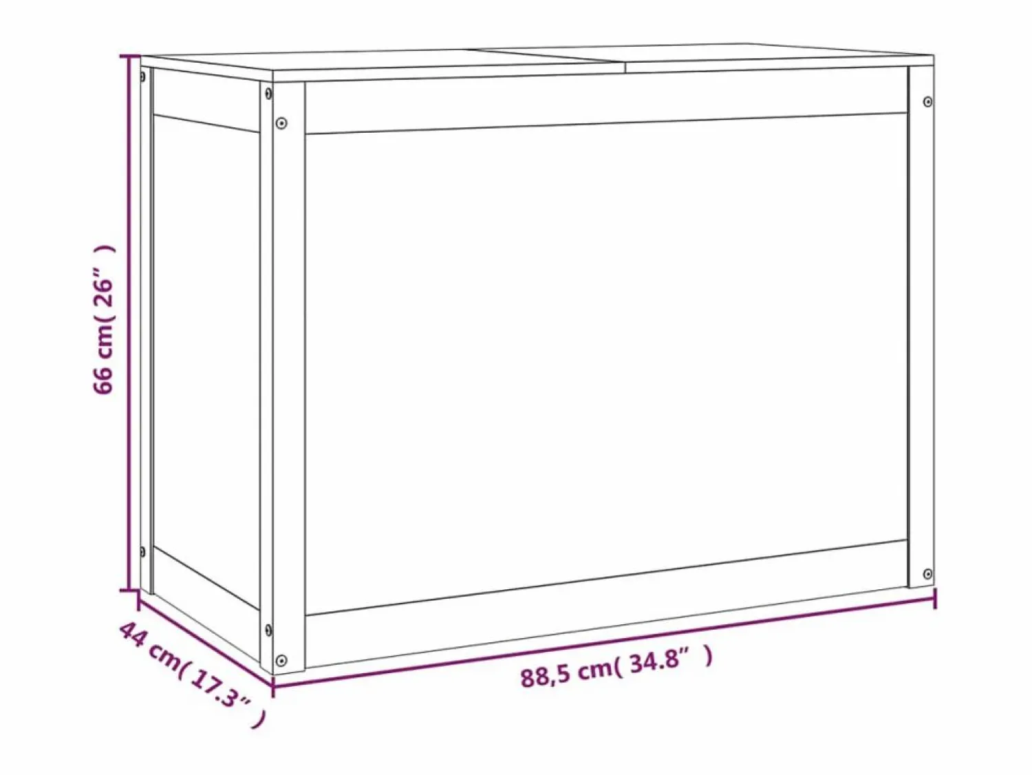 Caja de ropa marrón miel 88,5x44x66 cm Madera maciza de pino Cesto De Ropa