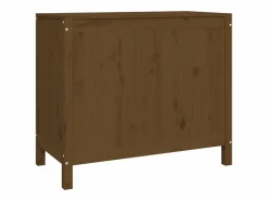 New Caja de ropa marrón miel 88,5x44x76 cm Madera maciza de pino Cesto De Ropa
