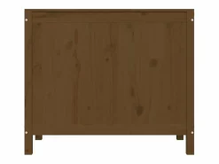 New Caja de ropa marrón miel 88,5x44x76 cm Madera maciza de pino Cesto De Ropa