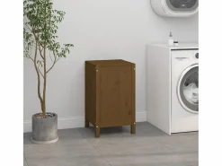 Online Caja de ropa marrón miel 44x44x76 cm Madera maciza de pino Marru00f3n