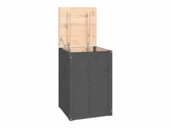 Caja de ropa sucia 44x44x66 cm Madera maciza de pino Gris
