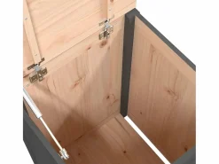 Caja de ropa sucia 44x44x66 cm Madera maciza de pino Gris