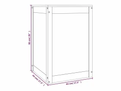Caja de ropa sucia 44x44x66 cm Madera maciza de pino Gris