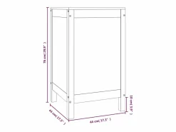 Caja de ropa sucia 44x44x76 cm Madera maciza de pino