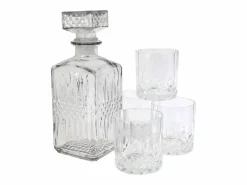 New Cook Concept Caja de whisky con botella y 4 vasos Transparente