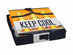 ebuy24 Cajas de almacenamiento Fabo, bolsa refrigeradora, taburete, con tapa, negro, blanco, naranja.
