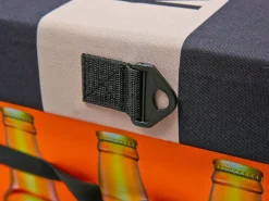 ebuy24 Cajas de almacenamiento Fabo, bolsa refrigeradora, taburete, con tapa, negro, blanco, naranja.
